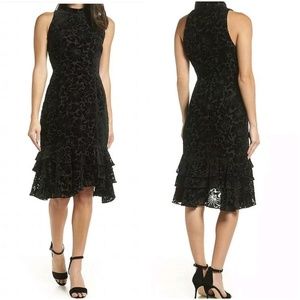 Chelsea 28 Velvet Ruffled Hem Dress